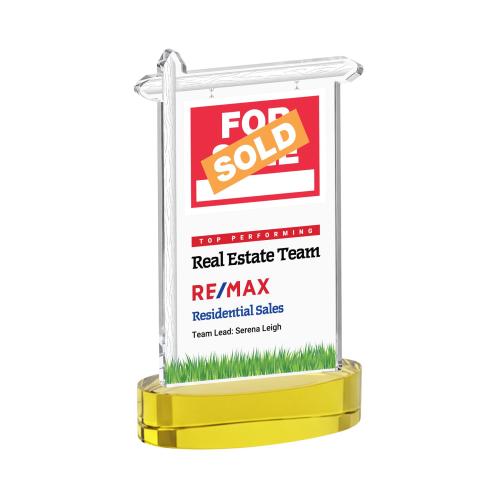 Recognition Awards - Crystal Awards - Real Estate VividPrint&trade; Award on Alberton Base - Gold