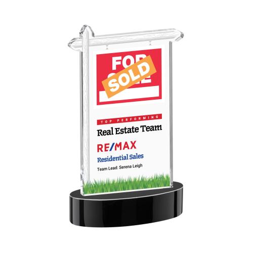 Recognition Awards - Crystal Awards - Real Estate VividPrint&trade; Award on Alberton Base - Black