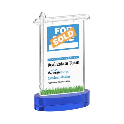 Recognition Awards - Crystal Awards - Real Estate VividPrint&trade; Award on Alberton Base - Blue