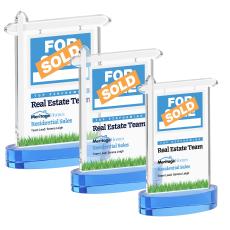 Real Estate VividPrint Award on Alberton Base - Sky Blue - Sales Awards