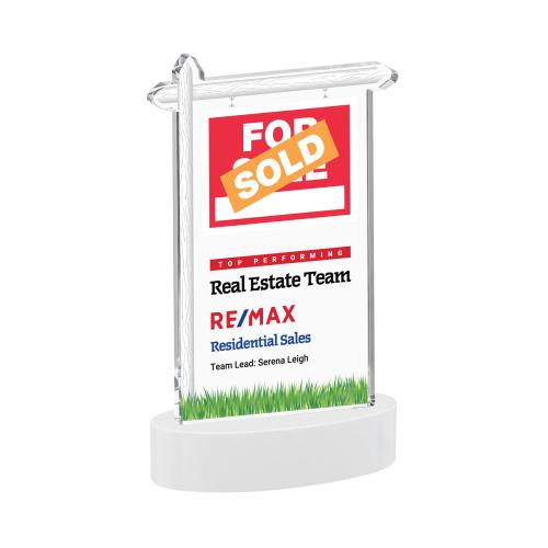 Recognition Awards - Crystal Awards - Real Estate VividPrint&trade; Award on Alberton Base - White