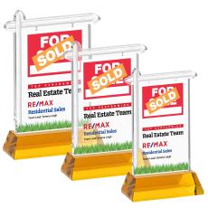 Real Estate VividPrint Award on Hartford Base - Amber - Crystal Awards