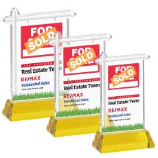 Real Estate VividPrint Award on Hartford Base - Gold - Crystal Awards