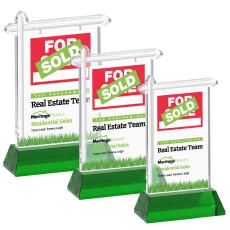 Real Estate VividPrint Award on Hartford Base - Green - Crystal Awards