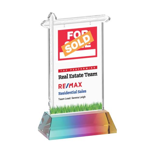 Recognition Awards - Crystal Awards - Real Estate VividPrint&trade; Award on Hartford Base - Prismatic