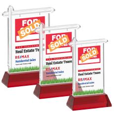 Real Estate VividPrint Award on Hartford Base - Red - Real Estate Awards