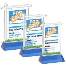 Real Estate VividPrint Award on Hartford Base - Sky Blue - Real Estate Awards