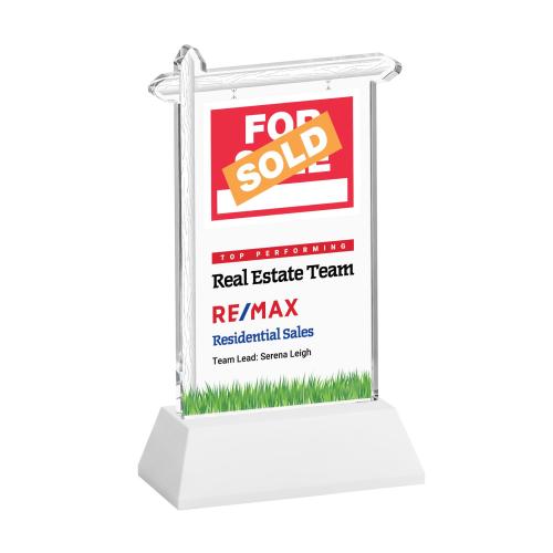 Recognition Awards - Crystal Awards - Real Estate VividPrint&trade; Award on Hartford Base - White