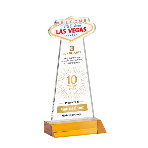 Recognition Awards - Crystal Awards - Las Vegas VividPrint&trade; Award - Amber