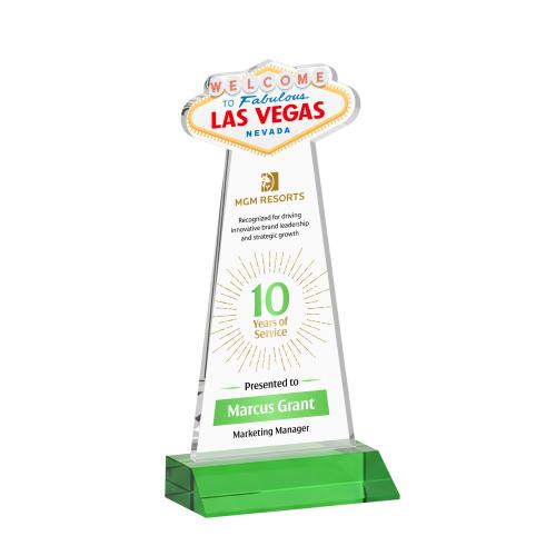 Recognition Awards - Crystal Awards - Las Vegas VividPrint&trade; Award - Green