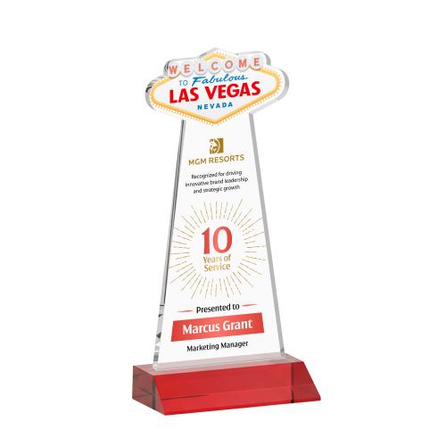 Recognition Awards - Crystal Awards - Las Vegas VividPrint&trade; Award - Red