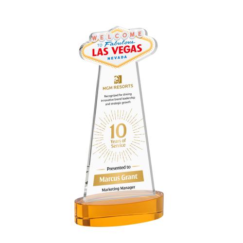 Recognition Awards - Shop by Price - Between $80 and $150 - Las Vegas VividPrint&trade; Award on Alberton Base - Amber