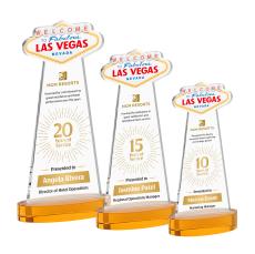 Las Vegas VividPrint Award on Alberton Base - Amber - Crystal Awards