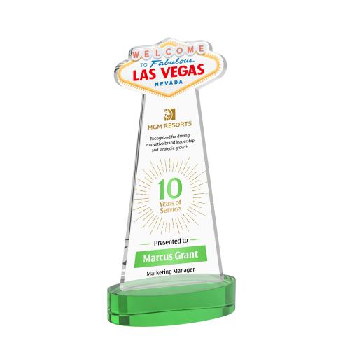 Recognition Awards - Shop by Price - Between $80 and $150 - Las Vegas VividPrint&trade; Award on Alberton Base - Green