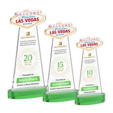 Las Vegas VividPrint Award on Alberton Base - Green - Crystal Awards
