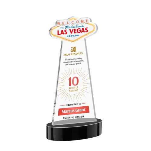 Recognition Awards - Crystal Awards - Colored Crystal Awards - Black Crystal Awards - Las Vegas VividPrint&trade; Award on Alberton Base - Black