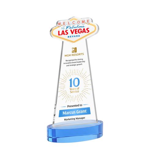 Recognition Awards - Shop by Price - Between $80 and $150 - Las Vegas VividPrint&trade; Award on Alberton Base - Sky Blue