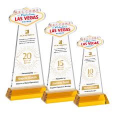 Las Vegas VividPrint Award on Hartford Base - Amber - Crystal Awards