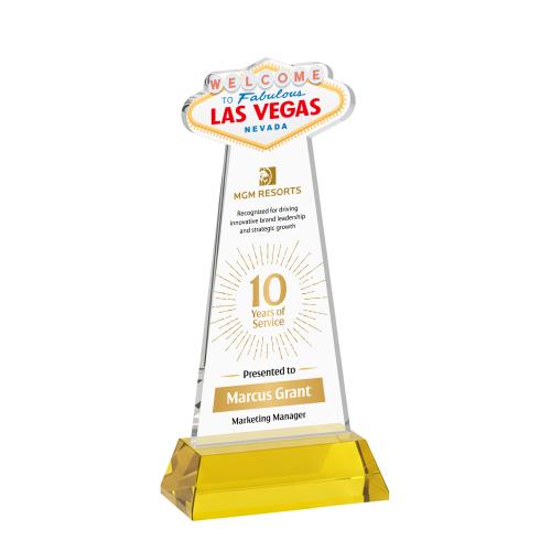 Recognition Awards - Shop by Price - Between $80 and $150 - Las Vegas VividPrint&trade; Award on Hartford Base - Gold