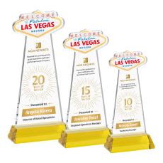 Las Vegas VividPrint Award on Hartford Base - Gold - Crystal Awards