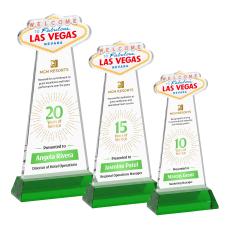 Las Vegas VividPrint Award on Hartford Base - Green - Crystal Awards