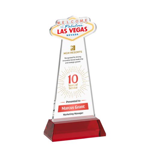 Recognition Awards - Shop by Price - Between $80 and $150 - Las Vegas VividPrint&trade; Award on Hartford Base - Red