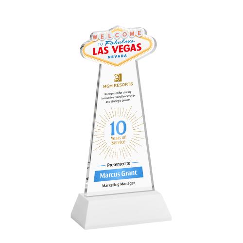 Recognition Awards - Crystal Awards - Las Vegas VividPrint&trade; Award on Hartford Base - White