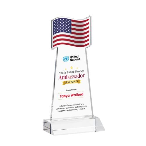 Recognition Awards - Crystal Awards - Flag VividPrint&trade; Award - Clear