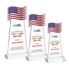 Flag VividPrint Award - Clear - Crystal Awards