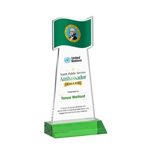 Recognition Awards - Shop by Price - Between $80 and $150 - Flag VividPrint&trade; Award - Green