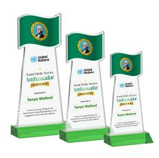 Flag VividPrint Award - Green - Crystal Awards