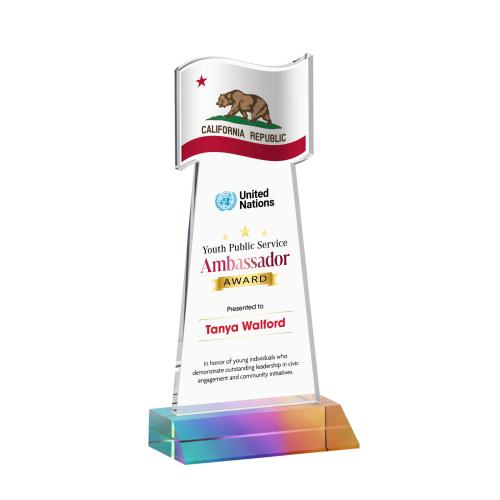 Recognition Awards - Crystal Awards - Prism Crystal Awards - Flag VividPrint&trade; Award - Prismatic