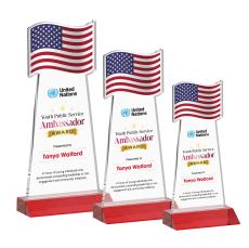 Flag VividPrint Award - Red - Crystal Awards