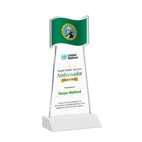 Recognition Awards - Crystal Awards - Flag VividPrint&trade; Award - White