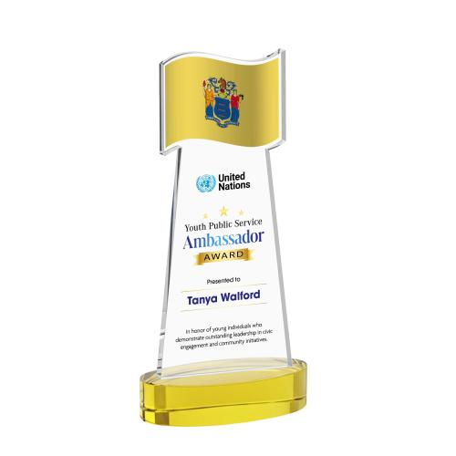 Recognition Awards - Crystal Awards - Flag VividPrint&trade; Award on Alberton Base - Gold