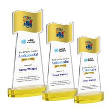 Flag VividPrint Award on Alberton Base - Gold - Crystal Eagle Awards