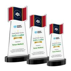 Flag VividPrint Award on Alberton Base - Black - Crystal Eagle Awards