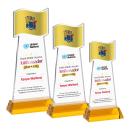 Flag VividPrint&trade; Award on Hartford Base - Amber