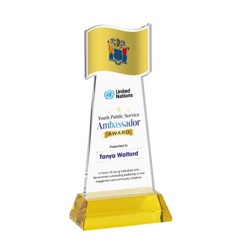 Recognition Awards - Shop by Price - Between $80 and $150 - Flag VividPrint&trade; Award on Hartford Base - Gold