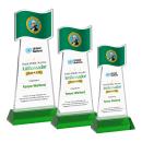 Flag VividPrint&trade; Award on Hartford Base - Green
