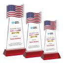 Flag VividPrint&trade; Award on Hartford Base - Red