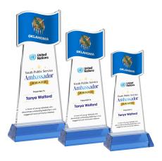 Flag VividPrint Award on Hartford Base - Sky Blue - Crystal Eagle Awards