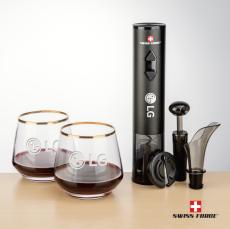 Swiss Force Opener Set & Tucson Gold Rim Stemless Wine - Wine Accessories