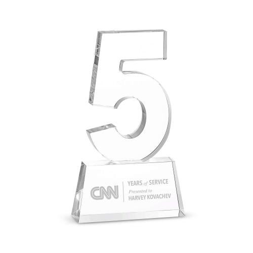 Recognition Awards - Shop by Recipient - Years of Service Awards - 5 Year Anniversary Milestone Award Acrylic
