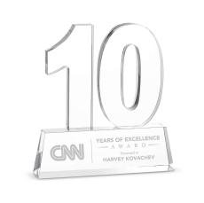 10 Year Anniversary Milestone Award Acrylic - Years of Service Awards