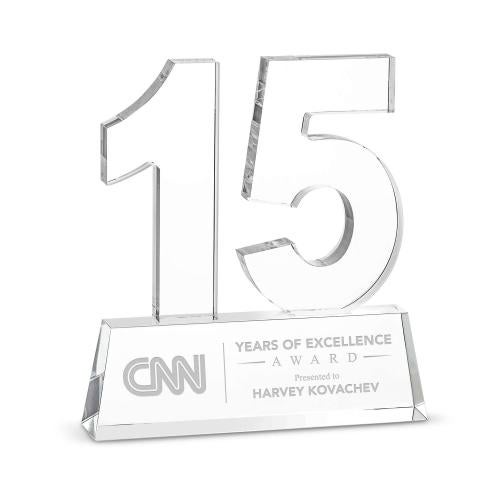 Recognition Awards - Shop by Recipient - Years of Service Awards - 15 Year Anniversary Milestone Award Acrylic
