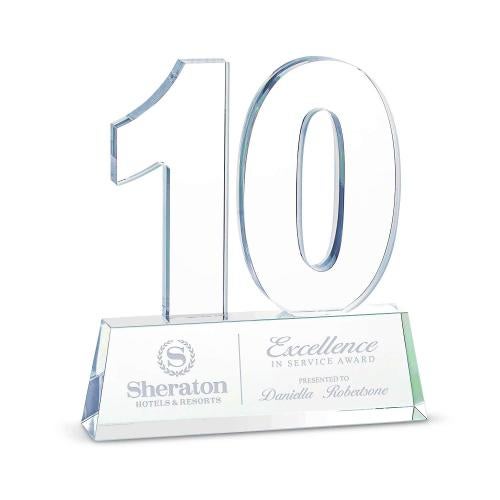 Recognition Awards - Shop by Recipient - Years of Service Awards - 10 Year Anniversary Milestone Crystal Award