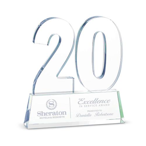 Recognition Awards - Shop by Recipient - Years of Service Awards - 20 Year Anniversary Milestone Crystal Award