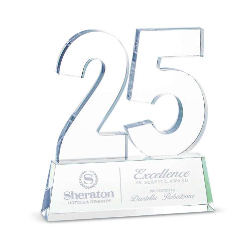 Recognition Awards - Shop by Recipient - Years of Service Awards - 25 Year Anniversary Milestone Crystal Award
