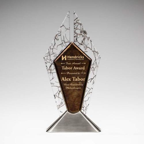 Recognition Awards - Crystal Awards - Metal & Crystal Awards - Rhombus Award